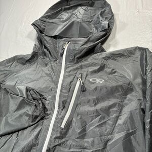 Outdoor Research Helium II Rain Jacket Pertex Shield+ Grey Blue Womens Medium
